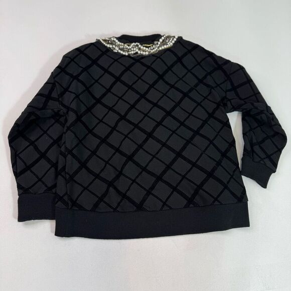 Atos Lombardini Sweater Cardigan Womens EU 38 Wool Blend Pearls Jewels Chains - Picture 7 of 8